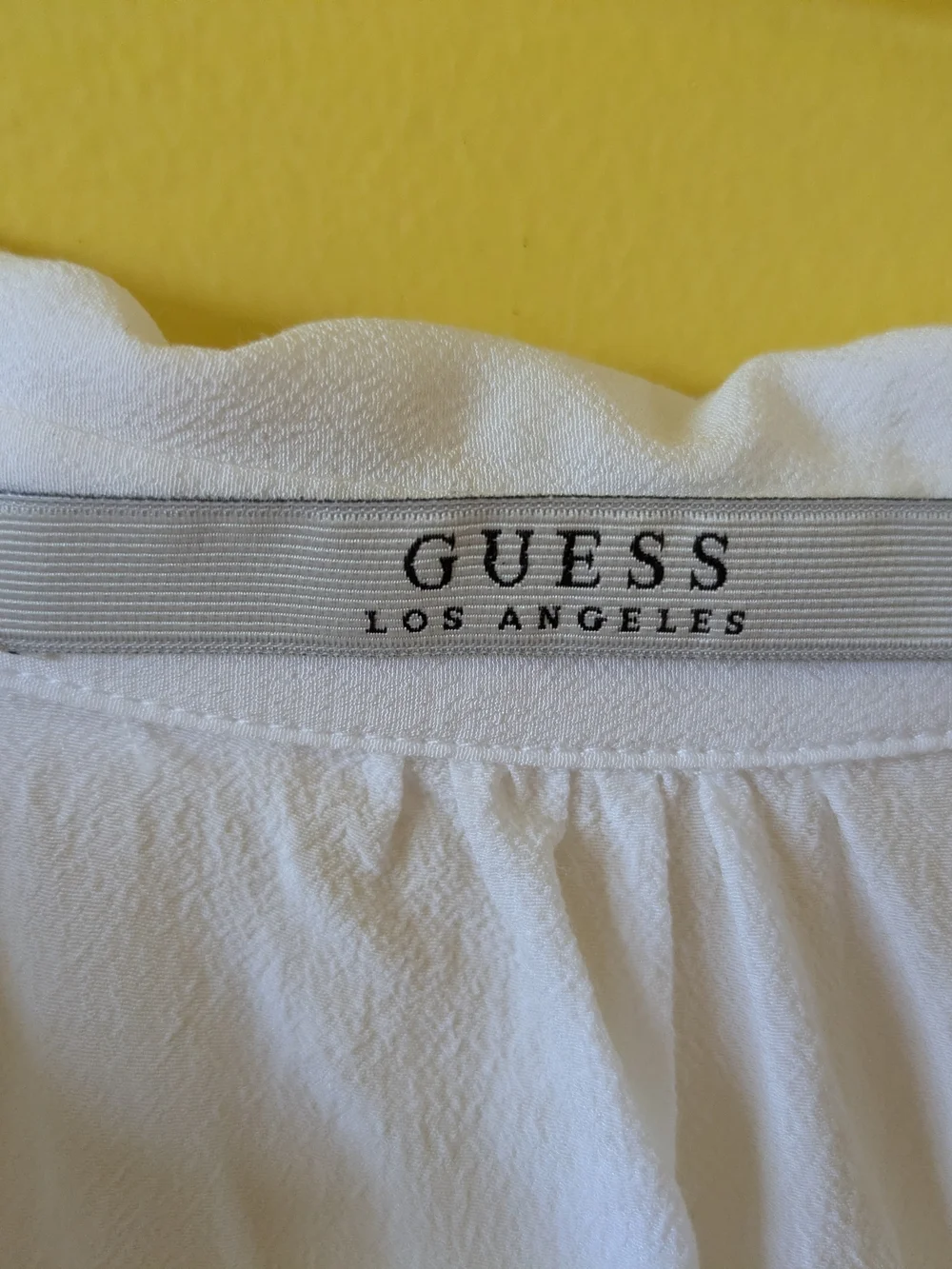 GUESS White Button-Front Short Sleeve Blouse - Picture 6 of 8